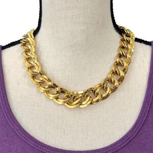 💛Vintage Monet Double Link Gold Necklace